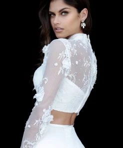 Sherri Hill - 51853 Two Piece Applique Mermaid Dress With Train 15 Sherri Hill - 51853 Two Piece Applique Mermaid Dress With Train