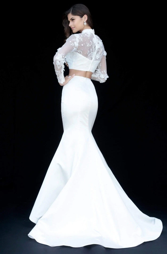 Sherri Hill - 51853 Two Piece Applique Mermaid Dress With Train 7 Sherri Hill - 51853 Two Piece Applique Mermaid Dress With Train