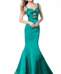 Sherri Hill - 51854 Bow Accented Cutout Bodice Mermaid Dress
