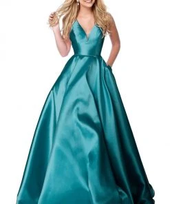 Sherri Hill - 51856 Sleeveless V Neck Mikado Ballgown