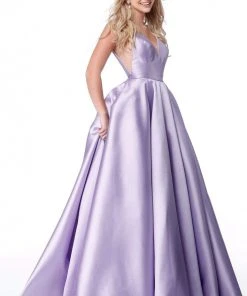Sherri Hill - 51856 Sleeveless V Neck Mikado Ballgown