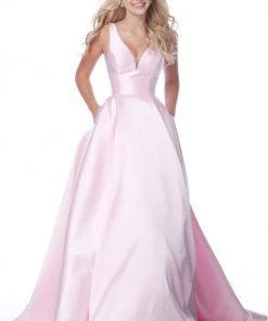 Sherri Hill - 51856 Sleeveless V Neck Mikado Ballgown