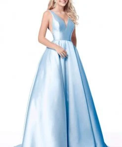 Sherri Hill - 51856 Sleeveless V Neck Mikado Ballgown