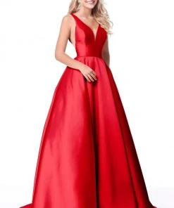 Sherri Hill - 51856 Sleeveless V Neck Mikado Ballgown