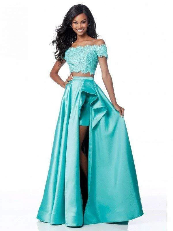 Sherri Hill - 51857 Two Piece Lace Off-Shoulder Mikado A-Line Dress 7 Sherri Hill - 51857 Two Piece Lace Off-Shoulder Mikado A-Line Dress