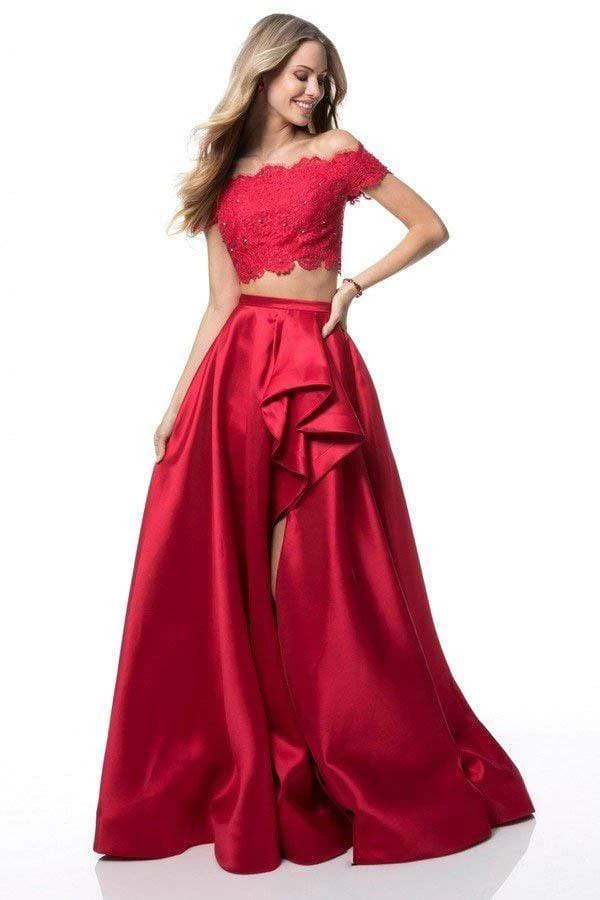 Sherri Hill - 51857 Two Piece Lace Off-Shoulder Mikado A-Line Dress 3 Sherri Hill - 51857 Two Piece Lace Off-Shoulder Mikado A-Line Dress