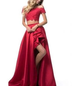 Sherri Hill - 51857 Two Piece Lace Off-Shoulder Mikado A-Line Dress 11 Sherri Hill - 51857 Two Piece Lace Off-Shoulder Mikado A-Line Dress