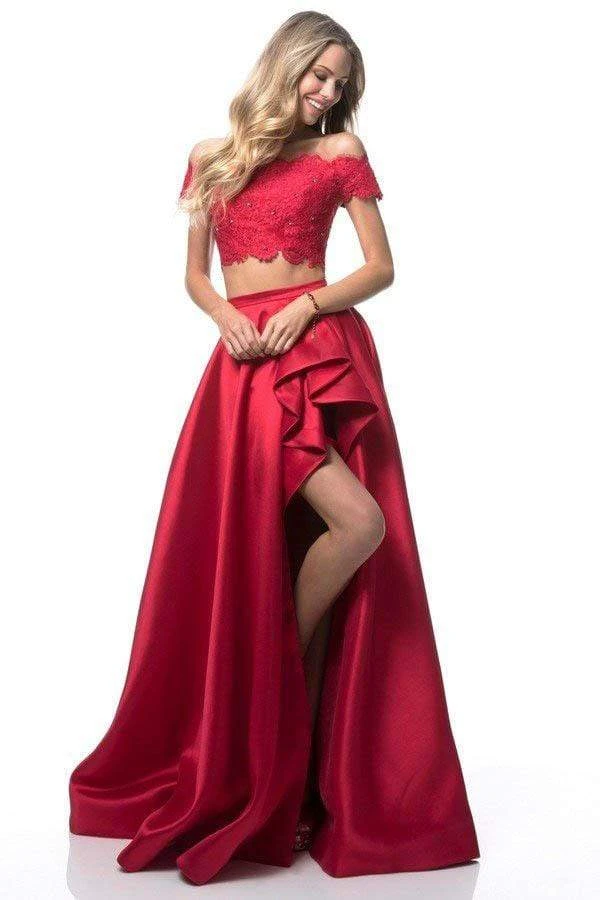 Sherri Hill - 51857 Two Piece Lace Off-Shoulder Mikado A-Line Dress 5 Sherri Hill - 51857 Two Piece Lace Off-Shoulder Mikado A-Line Dress