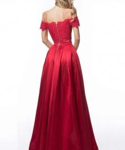 Sherri Hill - 51857 Two Piece Lace Off-Shoulder Mikado A-Line Dress 10 Sherri Hill - 51857 Two Piece Lace Off-Shoulder Mikado A-Line Dress