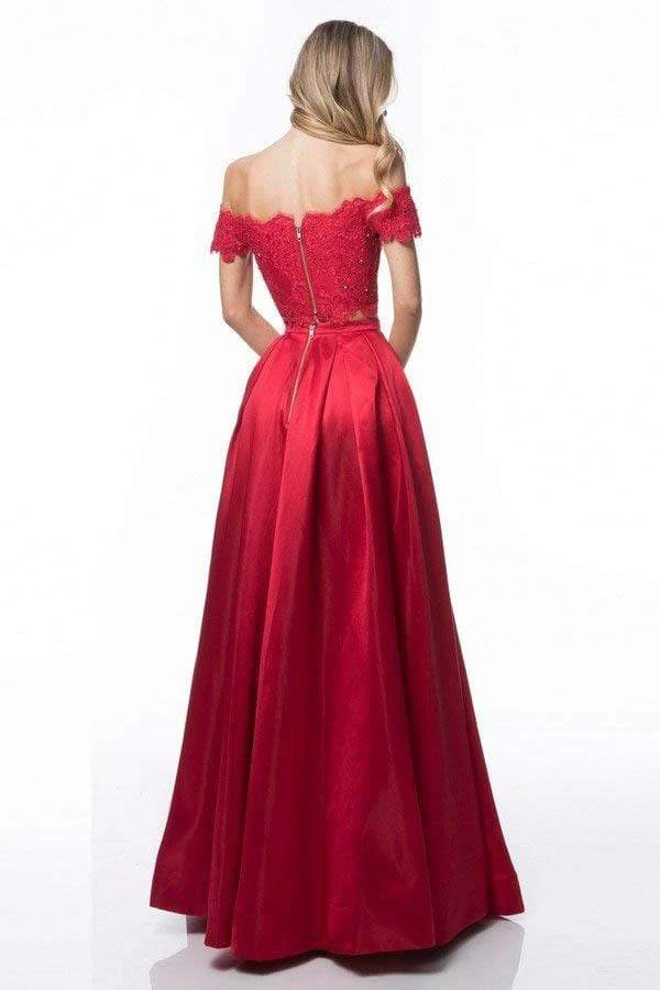 Sherri Hill - 51857 Two Piece Lace Off-Shoulder Mikado A-Line Dress 4 Sherri Hill - 51857 Two Piece Lace Off-Shoulder Mikado A-Line Dress