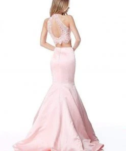 Sherri Hill - 51860 Two Piece High Halter Mermaid Dress