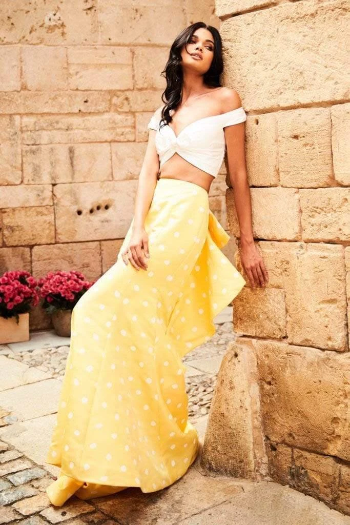 Sherri Hill - 51865 Two-Piece Ruffle Paneled Polkadot Dress 5 Sherri Hill - 51865 Two-Piece Ruffle Paneled Polkadot Dress