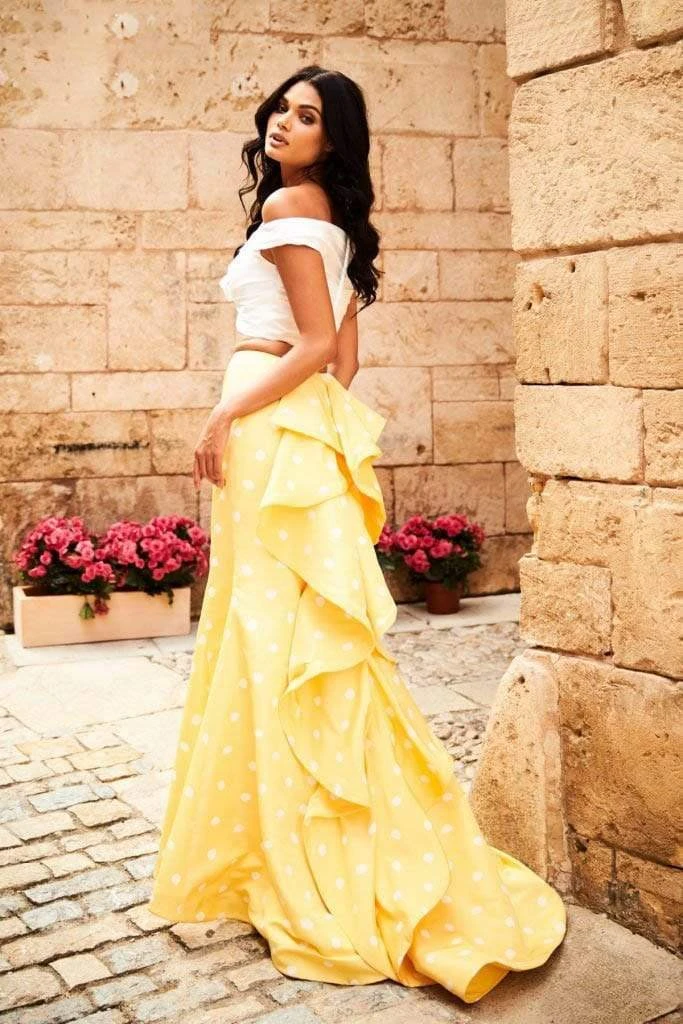 Sherri Hill - 51865 Two-Piece Ruffle Paneled Polkadot Dress 4 Sherri Hill - 51865 Two-Piece Ruffle Paneled Polkadot Dress