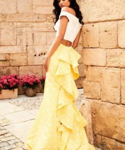 Sherri Hill - 51865 Two-Piece Ruffle Paneled Polkadot Dress 14 Sherri Hill - 51865 Two-Piece Ruffle Paneled Polkadot Dress