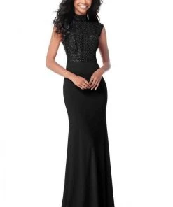 Sherri Hill - 51876 Beaded High Neck Sheath Dress 11 Sherri Hill - 51876 Beaded High Neck Sheath Dress