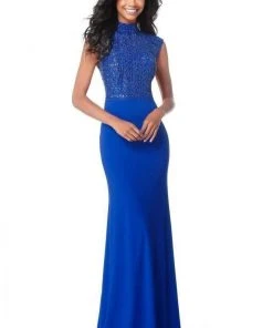 Sherri Hill - 51876 Beaded High Neck Sheath Dress 13 Sherri Hill - 51876 Beaded High Neck Sheath Dress