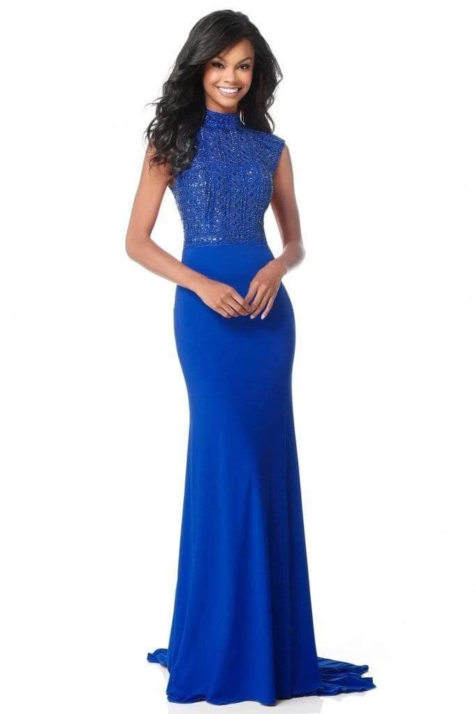 Sherri Hill - 51876 Beaded High Neck Sheath Dress 8 Sherri Hill - 51876 Beaded High Neck Sheath Dress