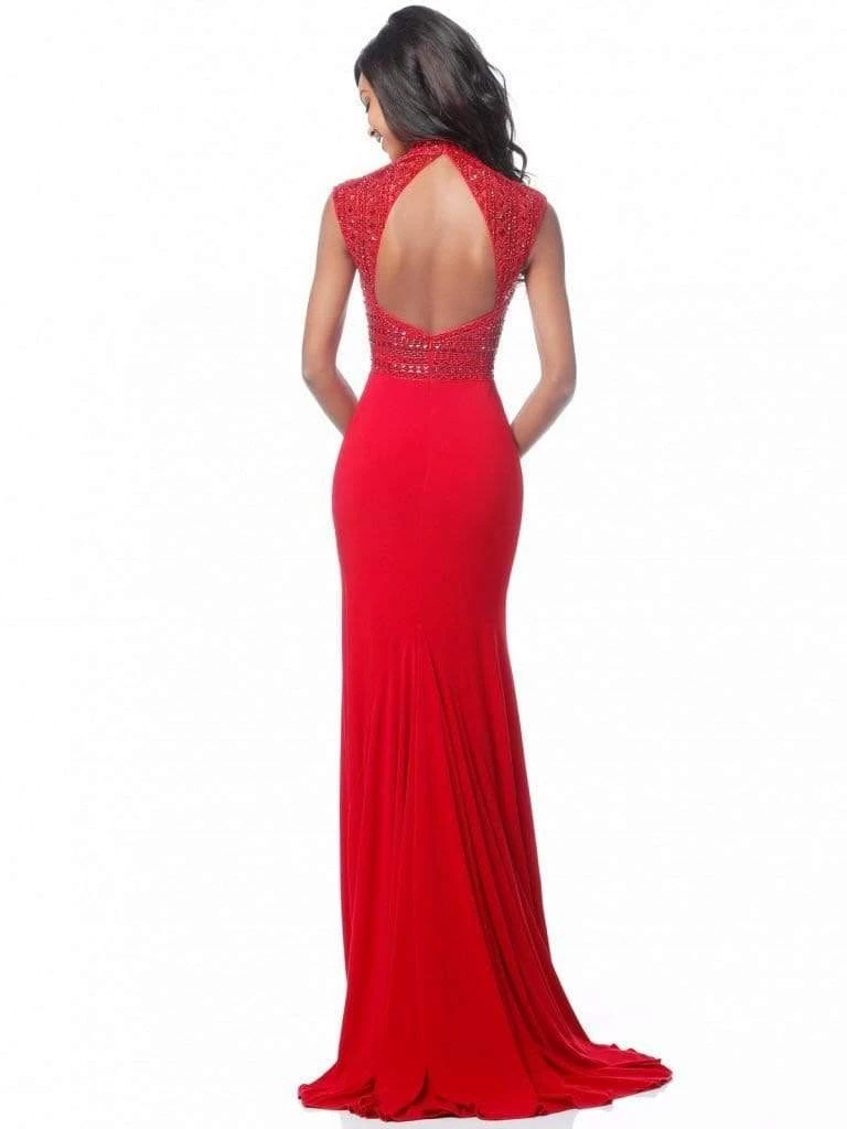 Sherri Hill - 51876 Beaded High Neck Sheath Dress 4 Sherri Hill - 51876 Beaded High Neck Sheath Dress