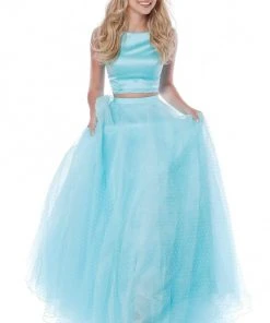 Sherri Hill - 51895 Two Piece Satin Halter Tulle Ballgown