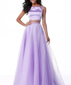 Sherri Hill - 51895 Two Piece Satin Halter Tulle Ballgown