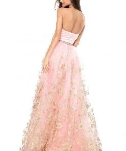 Sherri Hill - 51896 Floral Appliqued Halter A-Line Dress