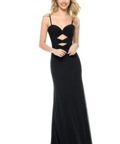 Sherri Hill - 51901 Long Cutout Bodice Mesh A-Line Dress