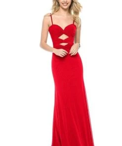 Sherri Hill - 51901 Long Cutout Bodice Mesh A-Line Dress