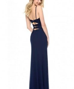 Sherri Hill - 51901 Long Cutout Bodice Mesh A-Line Dress