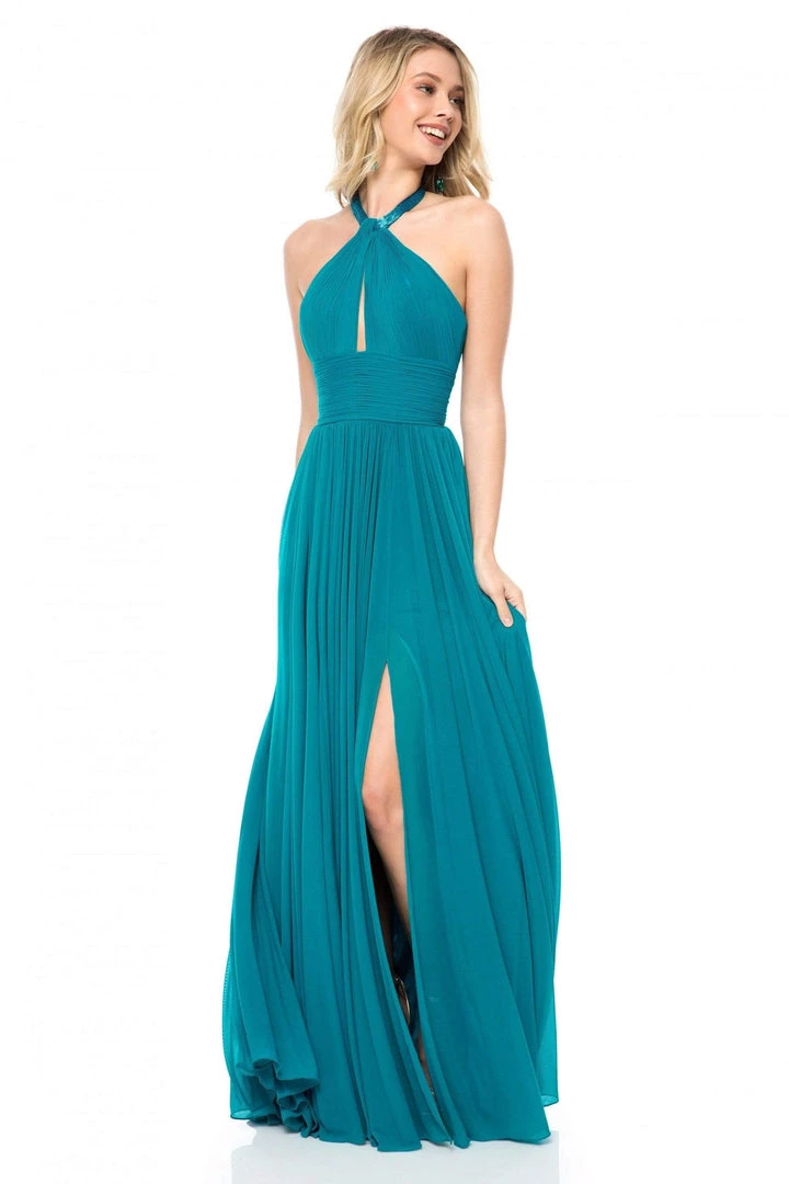 Sherri Hill - 51902 Halter Neck Chiffon A-line Dress 5 Sherri Hill - 51902 Halter Neck Chiffon A-line Dress