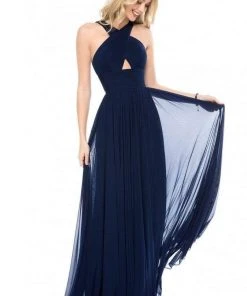 Sherri Hill - 51903 Crisscross Front Keyhole Chiffon Dress