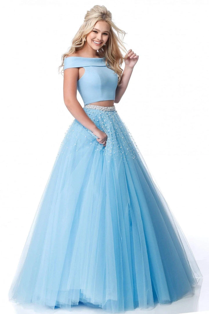Sherri Hill - 51907 Beaded Two Piece Off-Shoulder Tulle Ballgown 7 Sherri Hill - 51907 Beaded Two Piece Off-Shoulder Tulle Ballgown