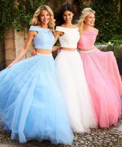 Sherri Hill - 51907 Beaded Two Piece Off-Shoulder Tulle Ballgown 15 Sherri Hill - 51907 Beaded Two Piece Off-Shoulder Tulle Ballgown