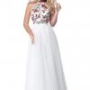 Sherri Hill - 51908 Floral Appliqued High Halter A-Line Dress
