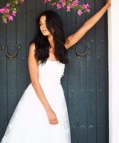 Sherri Hill - 51909 Floral Appliqued Strapless Tulle Dress