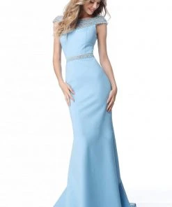 Sherri Hill - 51915 Pearl-Crusted Bateau Neck Long Mermaid Dress 11 Sherri Hill - 51915 Pearl-Crusted Bateau Neck Long Mermaid Dress