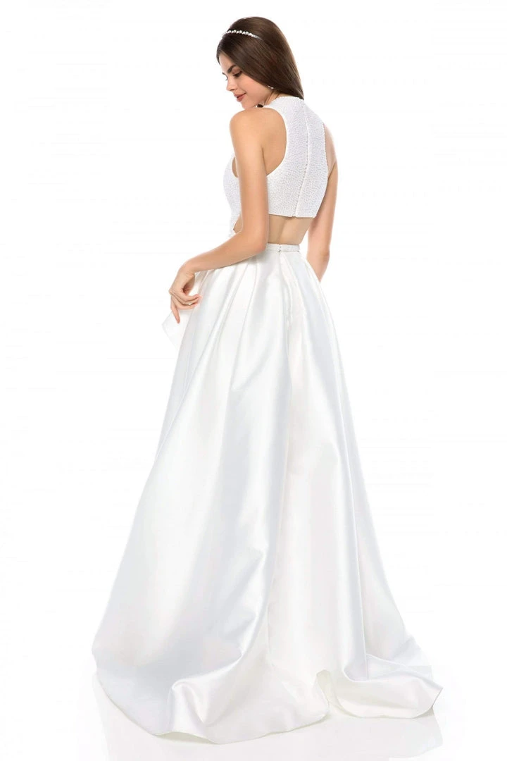 Sherri Hill - 51919 Deep V-Neck Ruffles Satin A-line Dress 4 Sherri Hill - 51919 Deep V-Neck Ruffles Satin A-line Dress