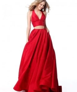 Sherri Hill - 51923 Two Piece V-Neck Evening Dress 8 Sherri Hill - 51923 Two Piece V-Neck Evening Dress