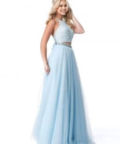Sherri Hill - 51924 Two-Piece Beaded Applique Long Chiffon Dress 10 Sherri Hill - 51924 Two-Piece Beaded Applique Long Chiffon Dress