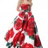Sherri Hill - 51926 Strapless Floral Print Ballgown With Train