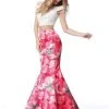 Sherri Hill - 51927 Two Piece Off-Shoulder Floral Print Mermaid Dress 1 Sherri Hill - 51927 Two Piece Off-Shoulder Floral Print Mermaid Dress