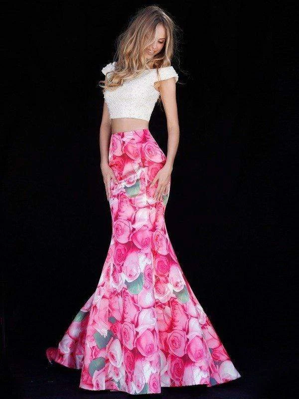 Sherri Hill - 51927 Two Piece Off-Shoulder Floral Print Mermaid Dress 5 Sherri Hill - 51927 Two Piece Off-Shoulder Floral Print Mermaid Dress