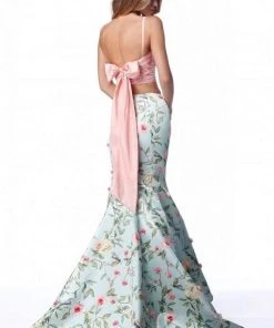 Sherri Hill - 51943 Two Piece Floral Print Mermaid Dress 7 Sherri Hill - 51943 Two Piece Floral Print Mermaid Dress