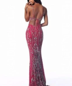 Sherri Hill - 51946 Tasseled Tie Back Beaded Sheath Dress 17 Sherri Hill - 51946 Tasseled Tie Back Beaded Sheath Dress
