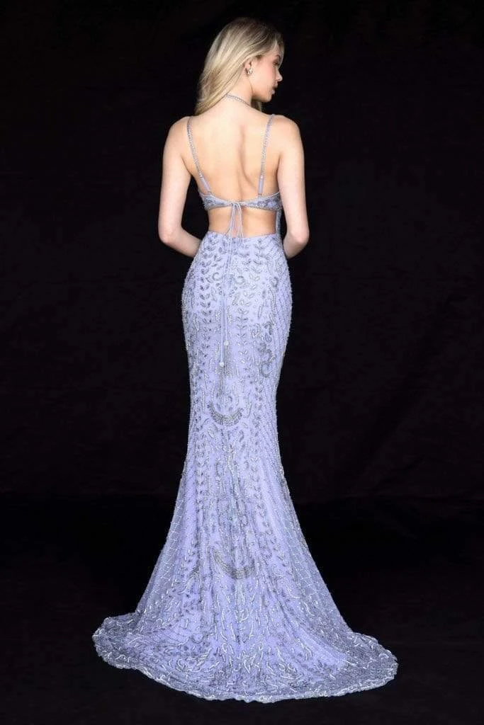 Sherri Hill - 51946 Tasseled Tie Back Beaded Sheath Dress 8 Sherri Hill - 51946 Tasseled Tie Back Beaded Sheath Dress