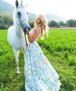 Sherri Hill - 51959 Two Piece V-neck Floral Print A-line Dress 15 Sherri Hill - 51959 Two Piece V-neck Floral Print A-line Dress