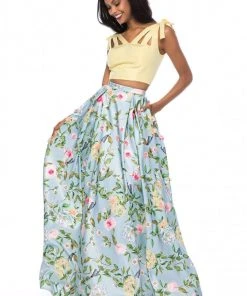 Sherri Hill - 51959 Two Piece V-neck Floral Print A-line Dress 19 Sherri Hill - 51959 Two Piece V-neck Floral Print A-line Dress
