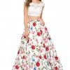 Sherri Hill - 51964 Two Piece Lace Bateau Floral Print Ballgown 2 Sherri Hill - 51964 Two Piece Lace Bateau Floral Print Ballgown