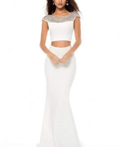 Sherri Hill - 51966 Two-Piece Jewel Garlanded Long Mermaid Dress 9 Sherri Hill - 51966 Two-Piece Jewel Garlanded Long Mermaid Dress