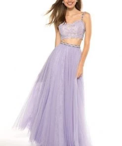 Sherri Hill - 51971 Two-Piece Appliqued Sweetheart Bodice Tulle Dress