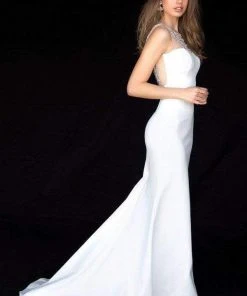 Sherri Hill - 51972 Beaded Halter Jersey Trumpet Dress 7 Sherri Hill - 51972 Beaded Halter Jersey Trumpet Dress